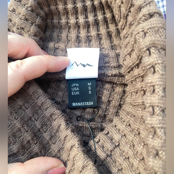 Manastash Mens Brown Snnuggle Thermal Bulky Neck Ribbed Sweater Small - Picture 7 of 12